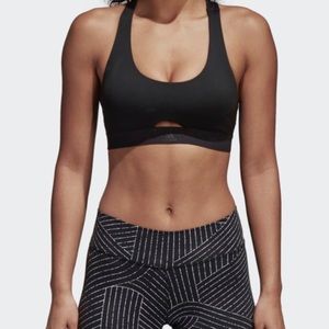 NWT Adidas All Me VFA Sports Bra Top New Black